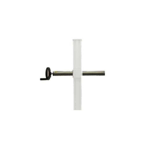 Horizontal position adjuster. Hand crank to reposition the APLEX4 horizontally