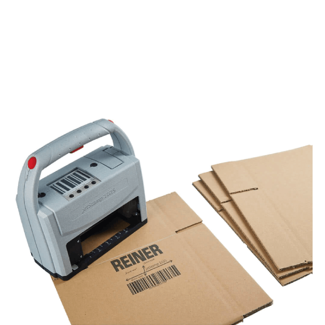 Discover the REINER jetStamp 1025: A portable inkjet printer offering high-resolution printing on porous & non-porous surfaces. Preview & print text, graphics, codes on various materials. Ideal for on-the-go printing needs.