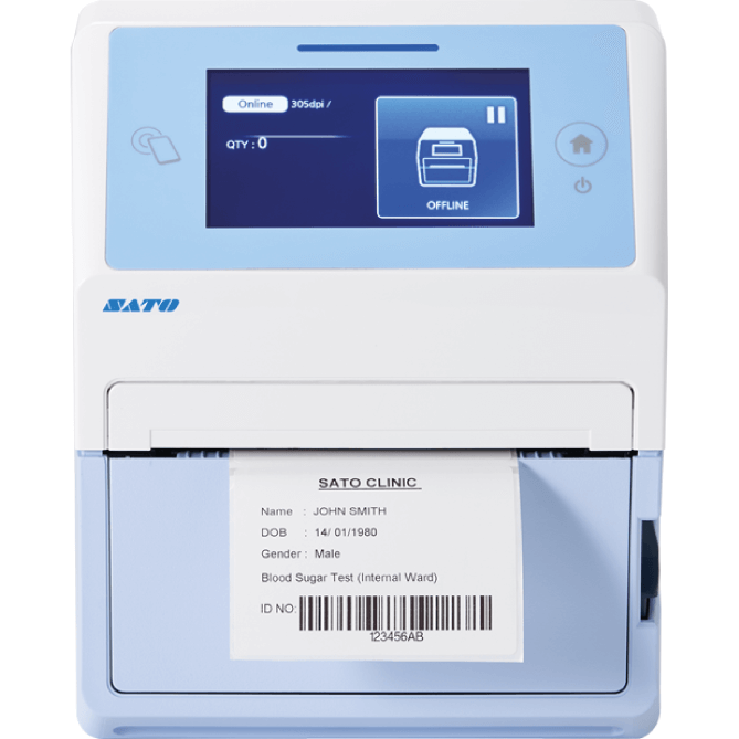 The 4-inch CT4-LX-HC thermal desktop healthcare printer combines intelligence, functionality, and performance. Standard features include clinical-ready antimicrobial plastic casing, disinfectant wipe down ready