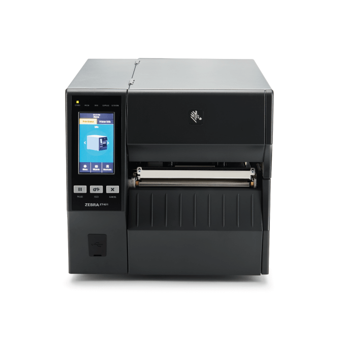 Discover the ZT421 Industrial Printer, designed for versatile, high-demand applications with print widths up to 6.6 inches (168 mm). Easily upgrade with field-installable connectivity, media handling, and RFID options. Available in 203 dpi and 300 dpi for sharp, reliable printing. Enhance your operations today!